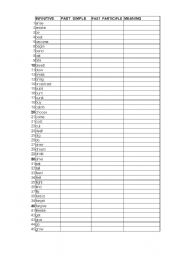 English Worksheet: Irregular Verbs TEST