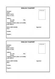 English Worksheet: Passport