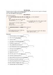 English Worksheet: Question tags