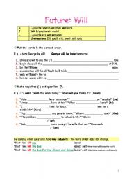 English Worksheet: Future with Will