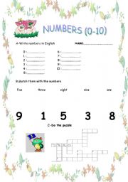 English Worksheet: NUMBERS