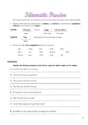 English Worksheet: Idiomatic Passive