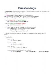 English worksheet: Question-tags