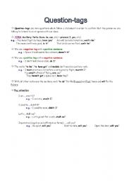 English Worksheet: Question-tags