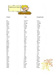 English Worksheet: IRREGULAR VERBS