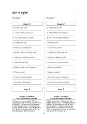 English Worksheet: Get it right!