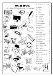 English Worksheet: SCHOOL OBJECTS , CLASSROOM OBJECTS