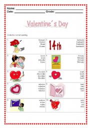 English Worksheet: Valentines Day 