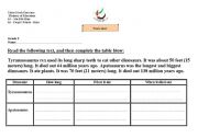 English Worksheet: dinoaur