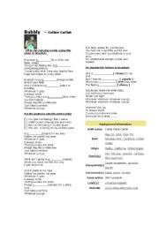 English Worksheet: Song: Bubbly by Colbie Caillat  and worksheet