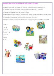 English Worksheet: Walter routine