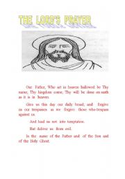 English Worksheet: THE  LORDS  PRAYER