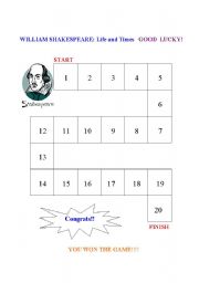 English worksheet: Willian Shakespeare: Works and life 