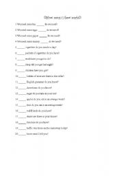 English worksheet: how many how much countable uncountable nouns