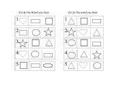 English Worksheet: Circle the shape you hear