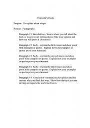 English Worksheet: simple guide to writing an expository essay