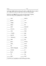 English Worksheet: Practice with A, An, and Some (with count and non-count nouns)