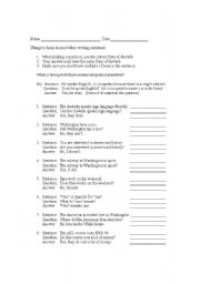 English worksheet: Practice with verb usage in sentences, questions, and answers