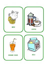 English Worksheet: DRINKS FLASHCARDS