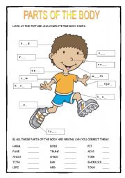 English Worksheet: PARTS OF THE BODY