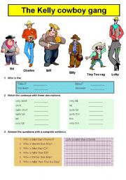 English Worksheet: COMPARATIVES / SUPERLATIVES : THE KELLY COWBOY GANG