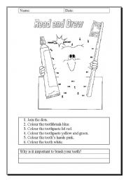 English Worksheet: Read and draw