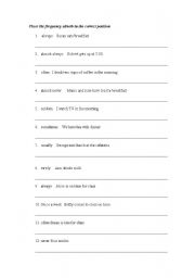 English worksheet: frequency adverb