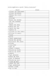 English Worksheet: habitos y quehaceres