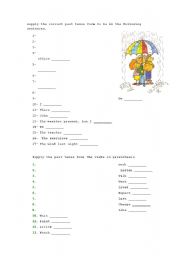 English Worksheet: past tense