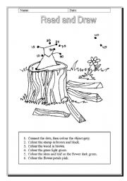 English Worksheet: Read and draw