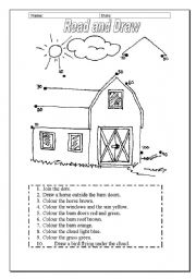 English Worksheet: Read and draw