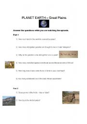 English Worksheet: Planet Earth (Great Plains - episode 7)