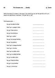 English worksheet: Find someone