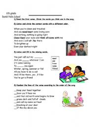 English Worksheet: teaching songs