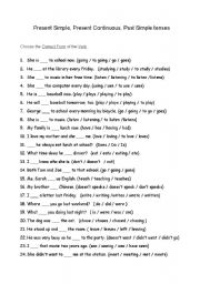 English Worksheet: Mixed Tenses
