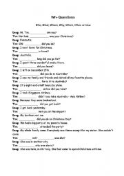 English Worksheet: WH- Questions