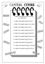 English worksheet: countries-capitals