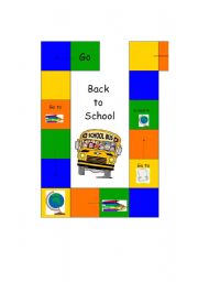 English worksheet: game back to school