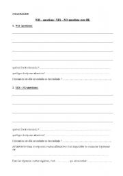 English Worksheet: WH- et YES/NO questions avec BE