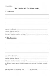 English worksheet: WH- et YES/NO questions avec BE