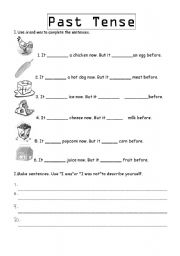 English Worksheet: Past tense: is & was