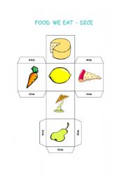 English Worksheet: Food that we eat - dice