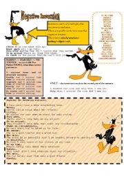 English Worksheet: Negative inversion