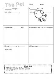 English Worksheet: The Pet