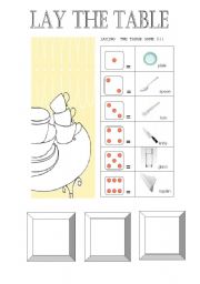 English Worksheet: Laying the table Board Game