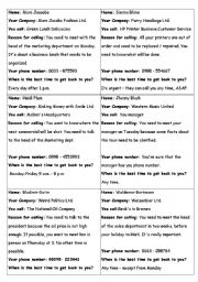 English Worksheet: On The Phone - Fun ID-Cards