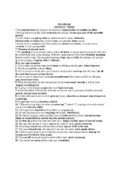 English worksheet: pharsal verbs