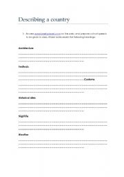 English worksheet: Talking about places in the world