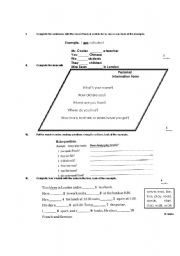 English worksheet: DIAGNOSTIC EXAM 