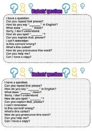 English Worksheet: Classroom Language 
